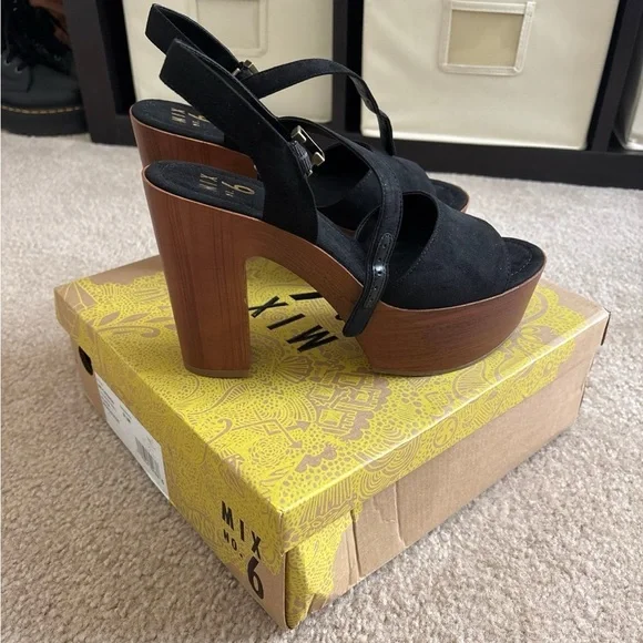 Mix No. 6 Black and Brown Platform Sandals - Picture 5 of 7